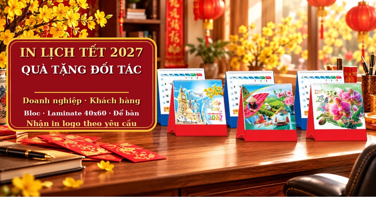 In Lịch Tết L&agrave;m Qu&agrave; Tặng Đối T&aacute;c Doanh Nghiệp 2027