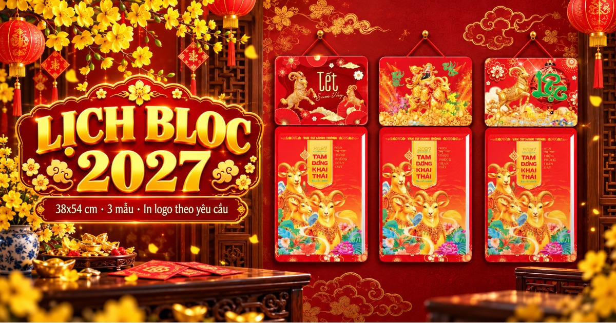 Lịch Bloc 38x54 Cm 2027: Khổ Lớn, Chọn Trong 3 Mẫu N&agrave;o