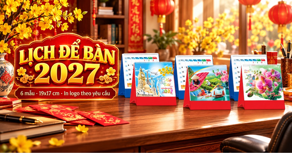 Mua Lịch Để B&agrave;n 19x17 Cm 2027: Xem 6 Mẫu, Đặt In Logo