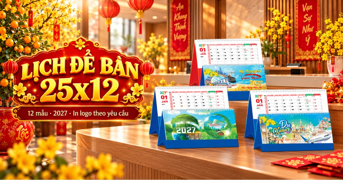 Lịch Để B&agrave;n 25x12 Cm 2027 D&ugrave;ng Thế N&agrave;o? Chọn Trong 12 Mẫu