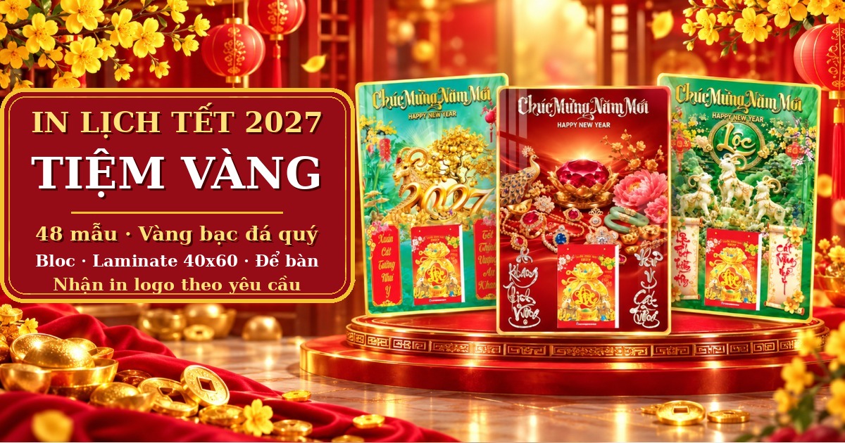 Lịch Tết Tiệm V&agrave;ng 2027: 48 Mẫu Laminate Tr&aacute;ng Gương 40x60