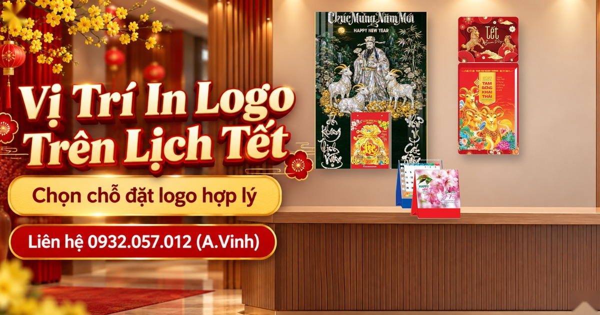 Vị Tr&iacute; In Logo Tr&ecirc;n Lịch Để B&agrave;n Chữ A Sao Cho Nổi Bật