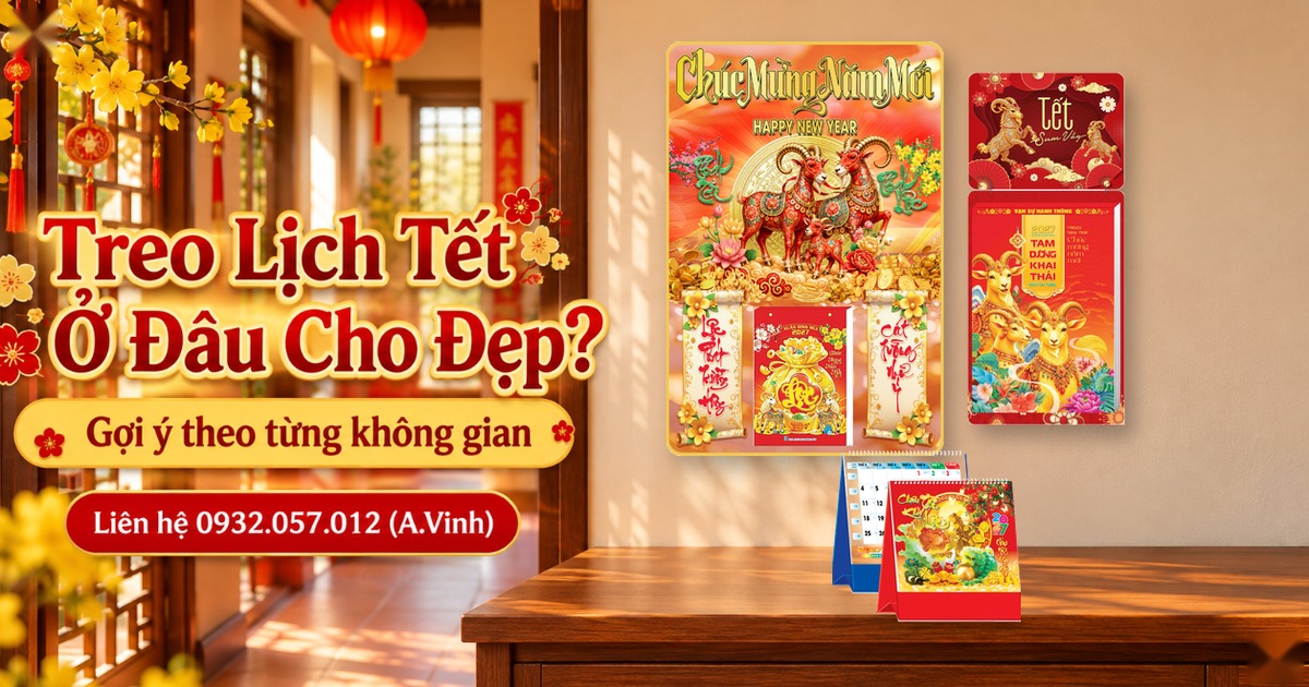 Treo Lịch Tết Ở Đ&acirc;u Cho Đ&uacute;ng: Ph&ograve;ng Kh&aacute;ch, Văn Ph&ograve;ng, Qu&aacute;n
