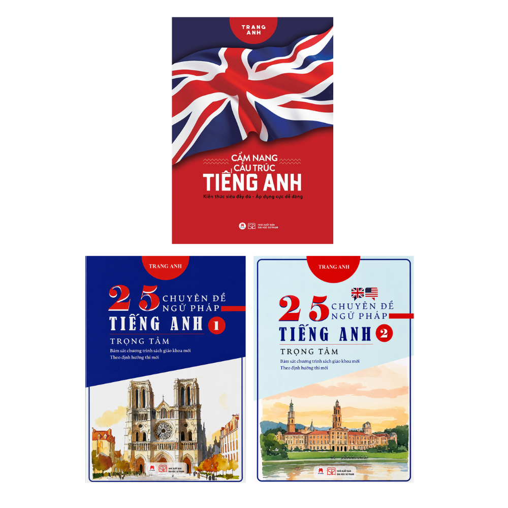 Combo 3 Cuốn 25 Chuy&ecirc;n Đề Ngữ Ph&aacute;p Tiếng Anh Trọng T&acirc;m + Cẩm Nang Cấu Tr&uacute;c Tiếng Anh
