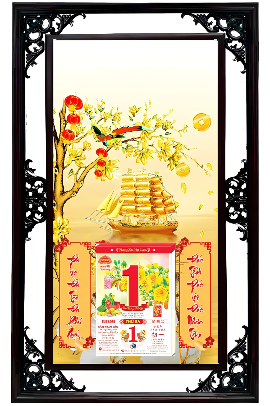  Lịch Cao Cấp 2026 Thuận Buồm Xuôi Gió 01 Khung Đôi (50x82 Cm)
