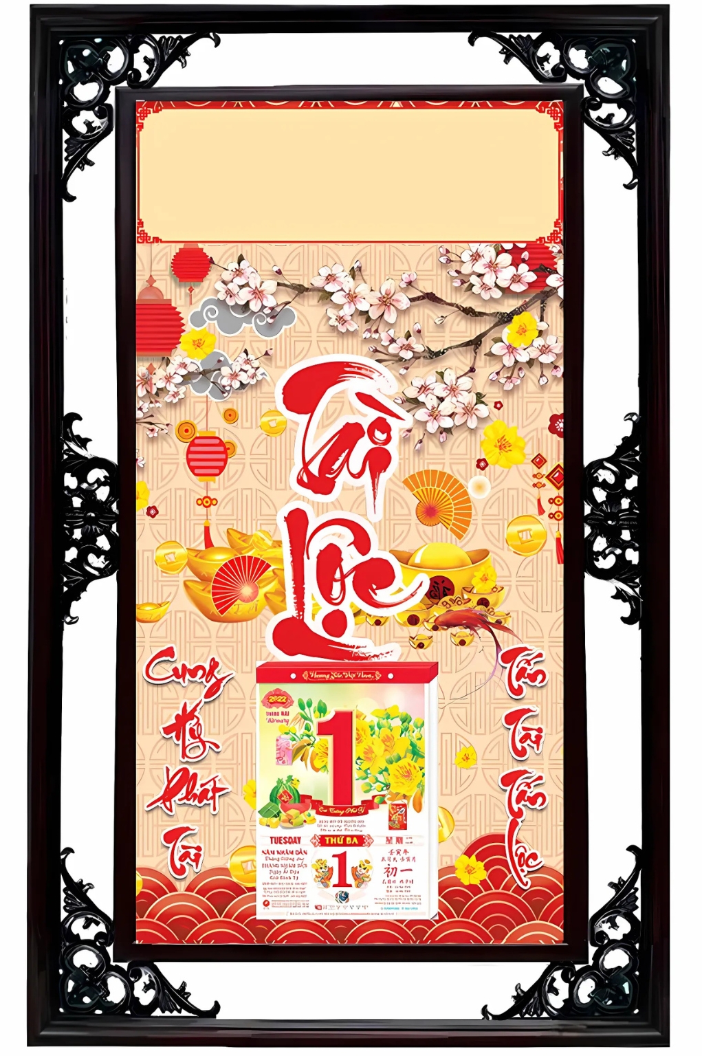 Lịch Cao Cấp 2026 Tài Lộc Khung Đôi (50x82 Cm)