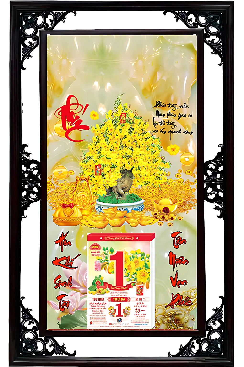 Lịch Cao Cấp 2026 Cây Mai Vàng 02 Khung Đôi (50x82 Cm)