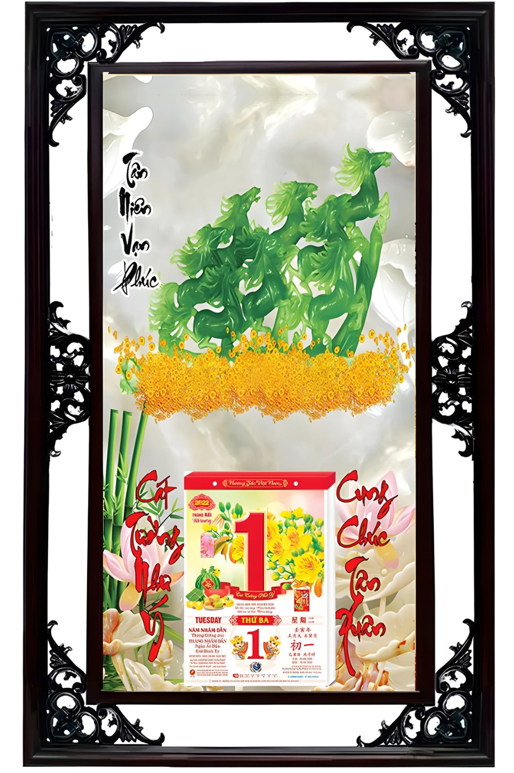 Lịch Cao Cấp 2026 Tân Niên Vạn Phúc Khung Đôi (50x82 Cm)