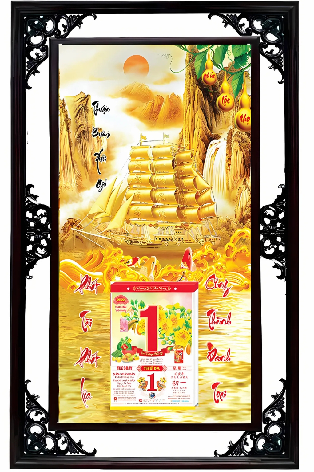 Lịch Cao Cấp 2026 Thuận Buồm Xuôi Gió 02 Khung Đôi (50x82 Cm)