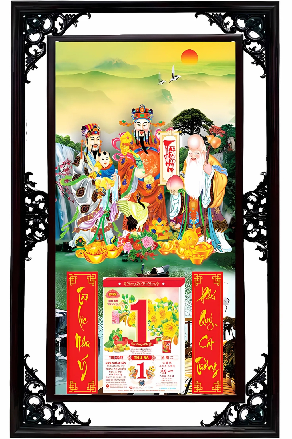 Lịch Cao Cấp 2026 Phúc Lộc Thọ 02 Khung Đôi (50x82 Cm)