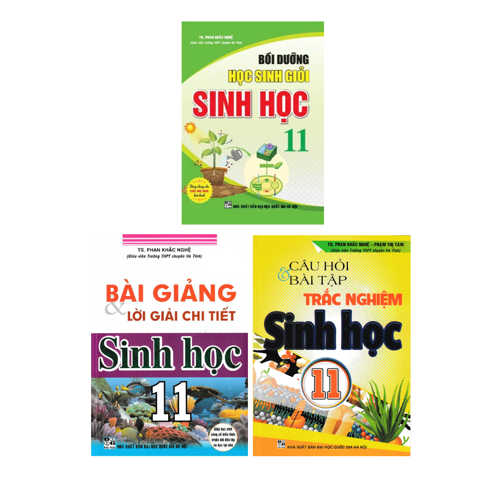 Combo S&aacute;ch Hay Của Phan Khắc Nghệ: Bồi Dưỡng Học Sinh Giỏi Sinh Học 11 + B&agrave;i Giảng V&agrave; Lời Giải Chi Tiết Sinh Học 11 + C&acirc;u Hỏi V&agrave; B&agrave;i Tập Trắc Nghiệm Sinh Học 11 (Bộ 3 Cuốn)