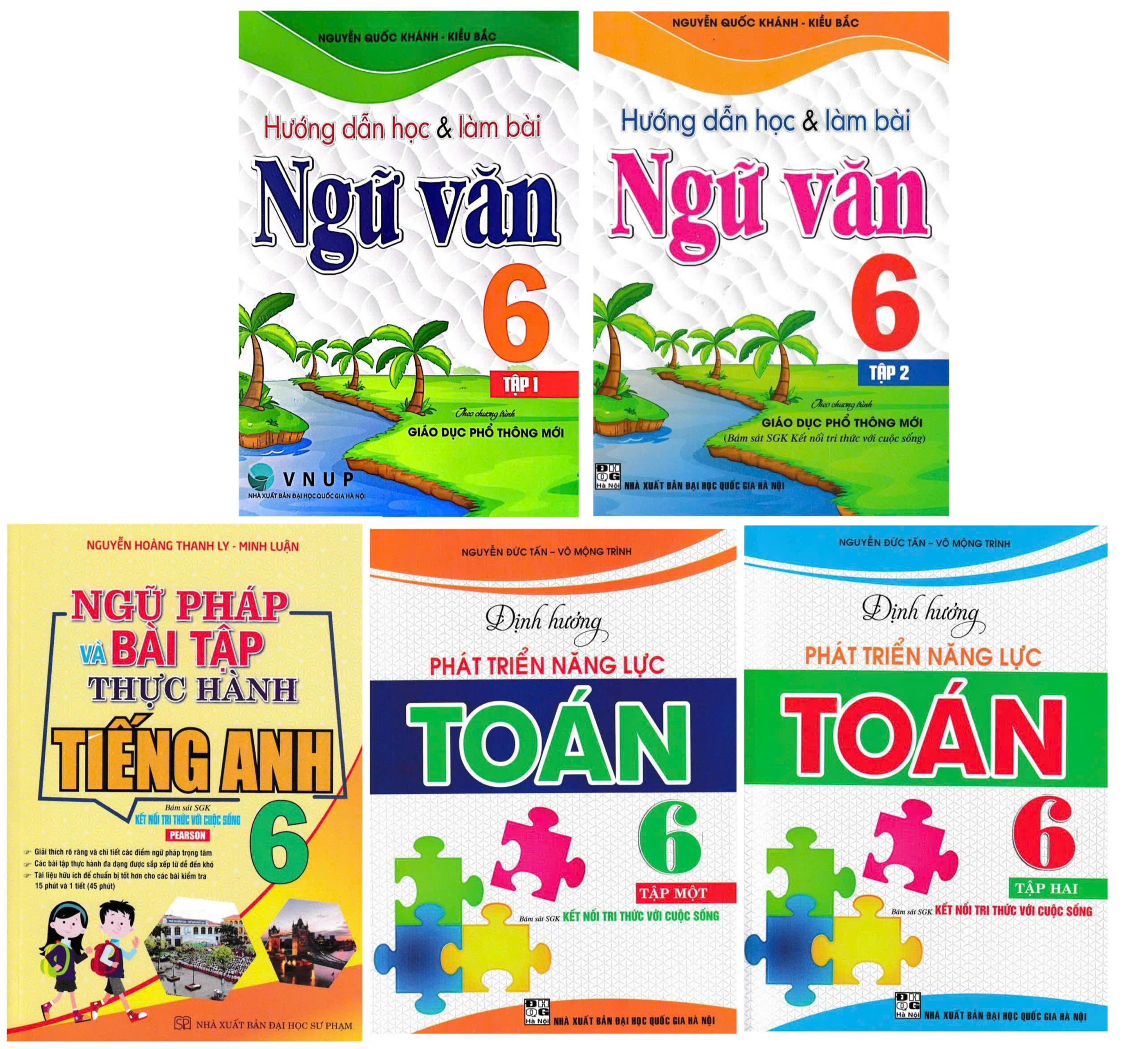 Combo Định Hướng Ph&aacute;t Triển Năng Lực To&aacute;n - Hướng Dẫn Học V&agrave; L&agrave;m B&agrave;i Ngữ Văn - Ngữ Ph&aacute;p V&agrave; B&agrave;i Tập Thực H&agrave;nh Tiếng Anh Lớp 6 (B&aacute;m S&aacute;t SGK Kết Nối Tri Thức Với Cuộc Sống) (Bộ 5 Cuốn)