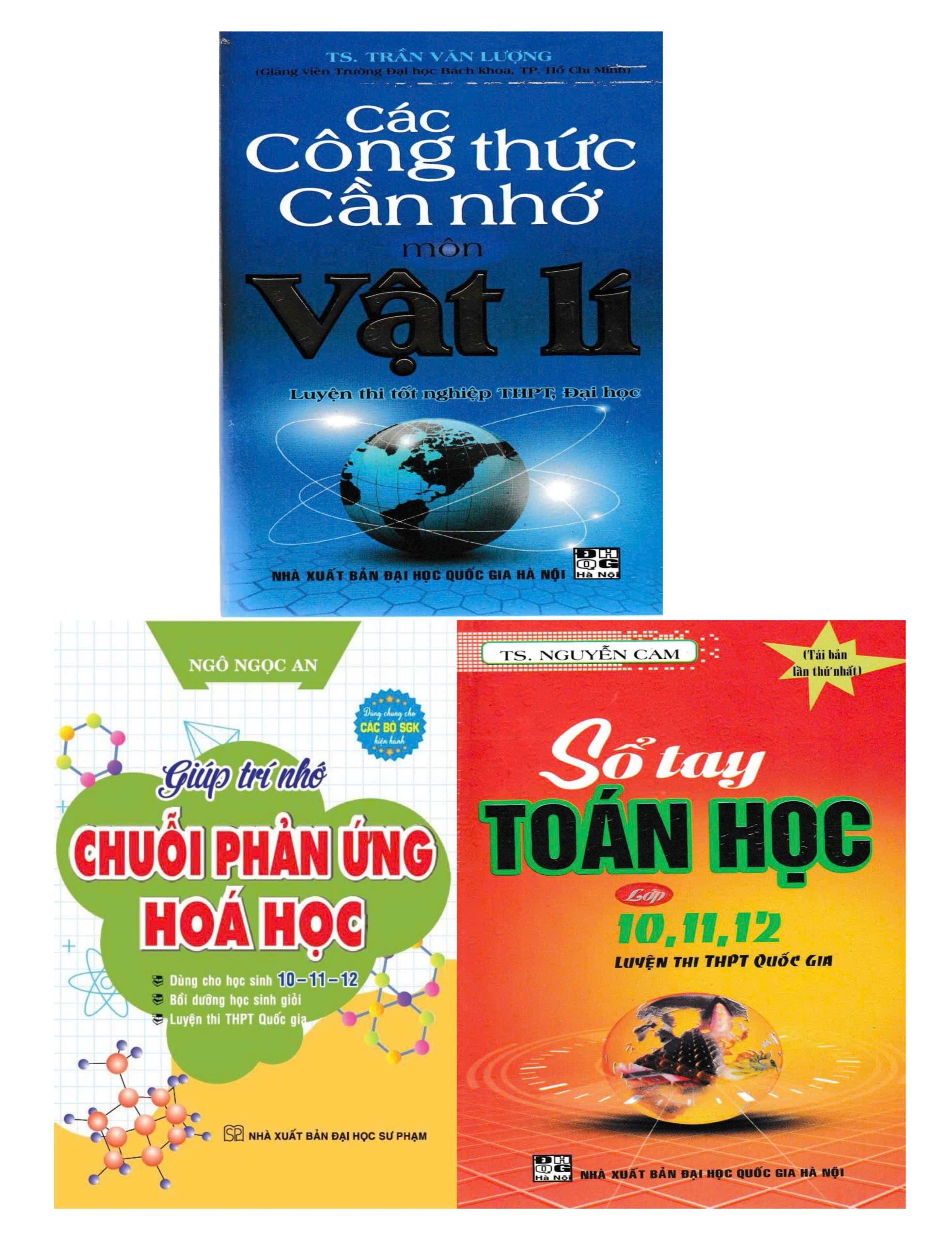 Combo Sổ Tay To&aacute;n Học Lớp 10-11-12 Luyện Thi THPT Quốc Gia + C&aacute;c C&ocirc;ng Thức Cần Nhớ M&ocirc;n Vật L&iacute; + Gi&uacute;p Tr&iacute; Nhớ Chuỗi Phản Ứng H&oacute;a Học (Bộ 3 Cuốn)