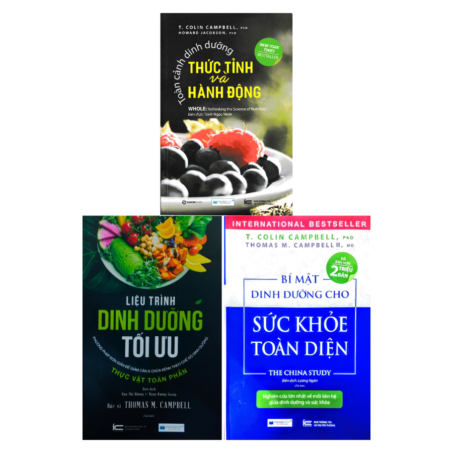 Combo Sách Dinh Dưỡng Hay: Liệu Trình Dinh Dưỡng Tối Ưu + Bí Mật Dinh Dưỡng Cho Sức Khỏe Toàn Diện + Toàn Cảnh Dinh Dưỡng - Thức Tỉnh Và Hành Động (Bộ 3 Cuốn)