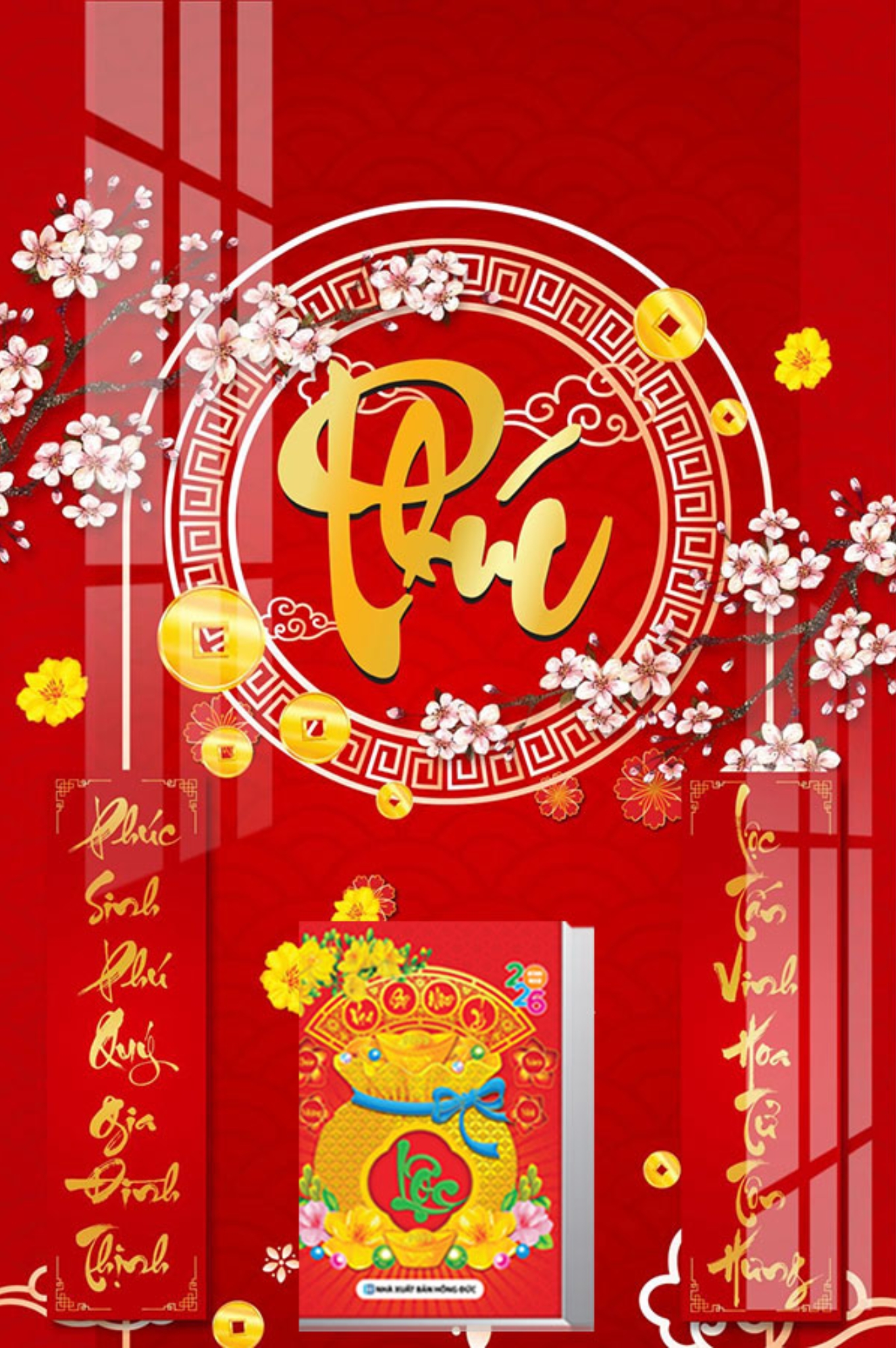 Tranh Lịch Treo Tường Tráng Gương Cao Cấp -  Chữ Phúc
