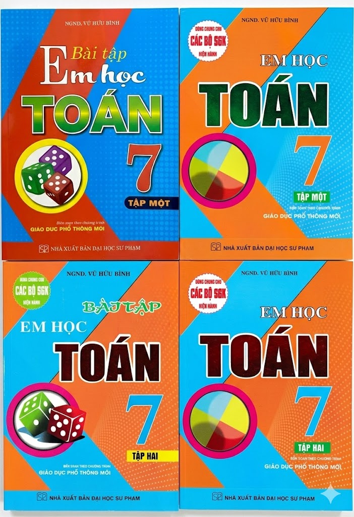 Combo Em Học To&aacute;n + B&agrave;i Tập Em Học To&aacute;n Lớp 7 (D&ugrave;ng Chung Cho C&aacute;c Bộ SGK Mới Hiện H&agrave;nh) (Bộ 4 Cuốn) 