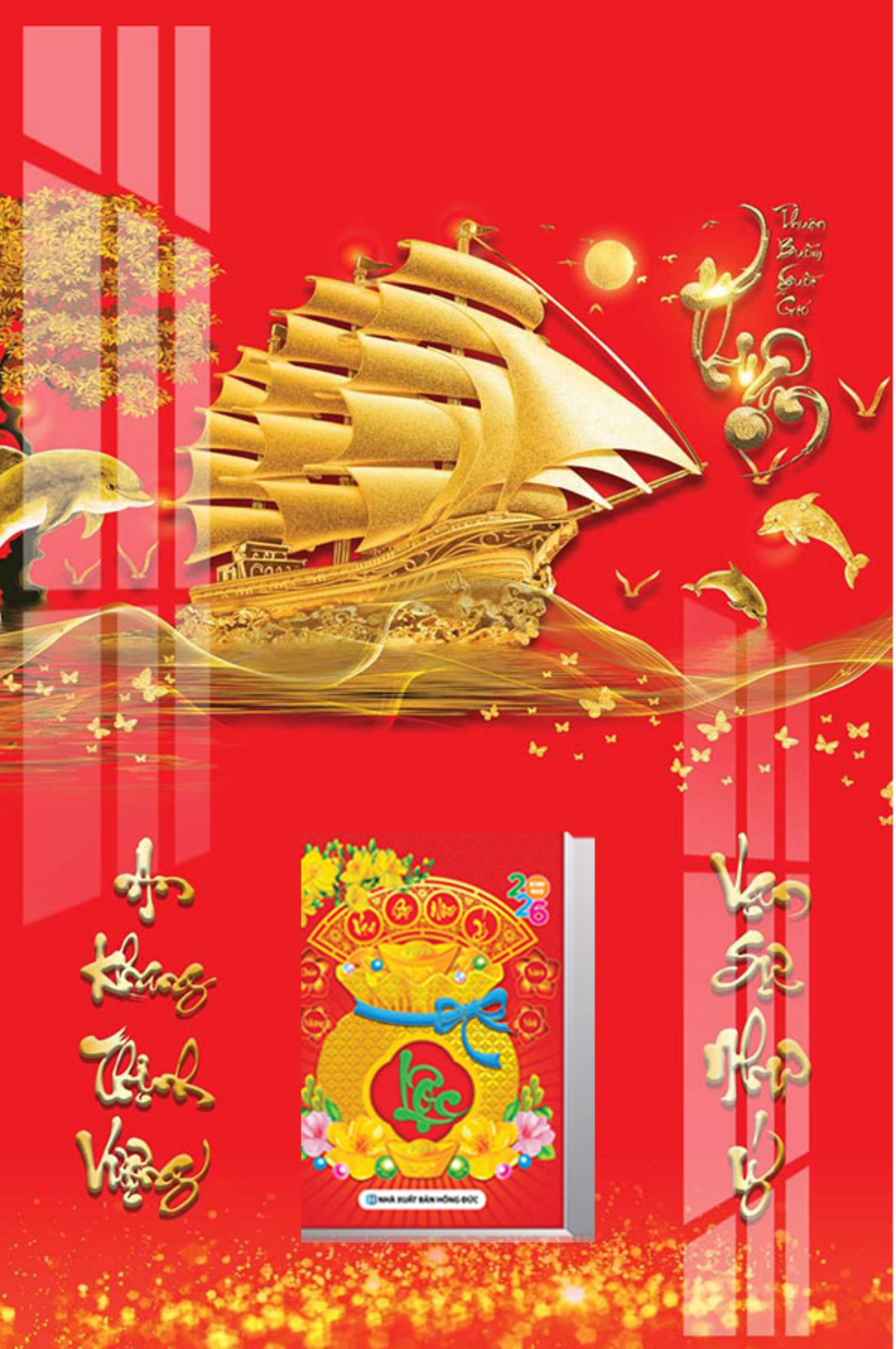 Lịch Gỗ Tết 2026 Tráng Gương Treo Tường Laminate - Thuận Buồm Xuôi Gió 02 (40 Cm x 60 Cm)