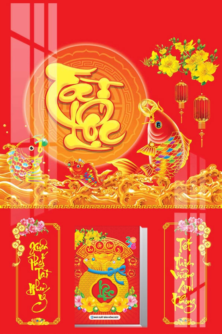 Lịch Gỗ Tết 2026 Tráng Gương Treo Tường Laminate - Tài Lộc 02 (40 Cm x 60 Cm)