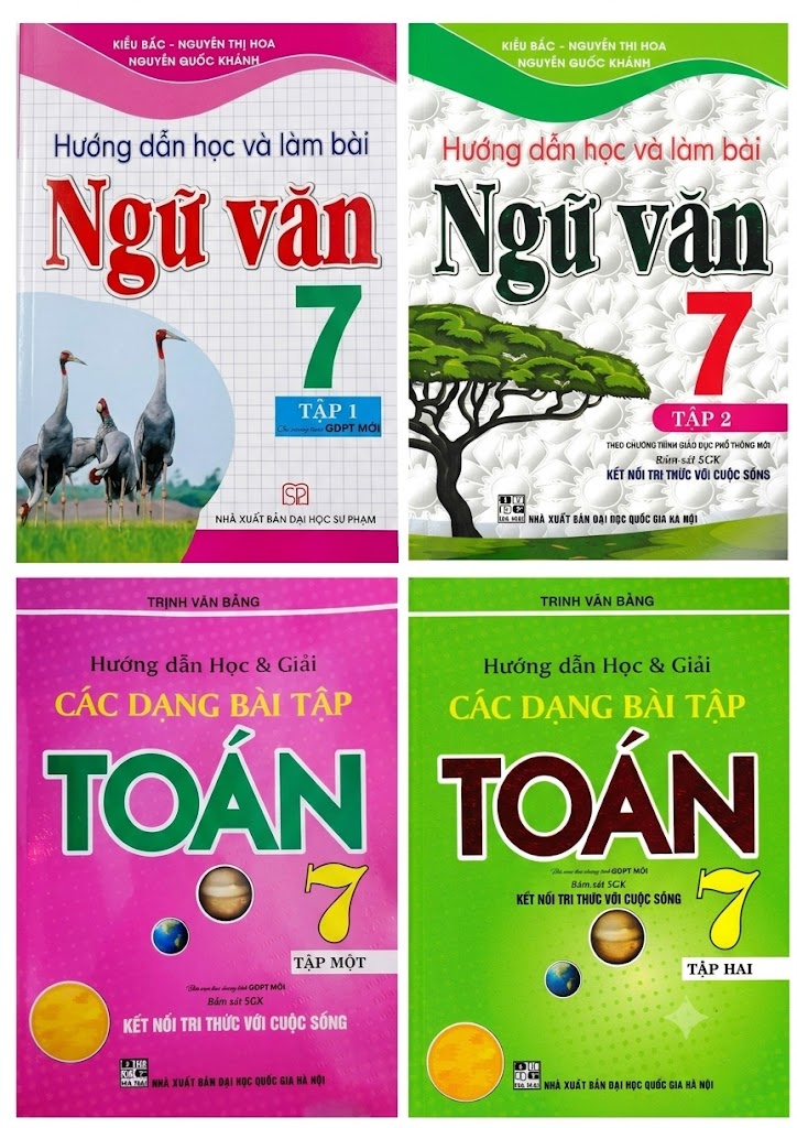 Combo Hướng Dẫn Học & Giải C&aacute;c Dạng B&agrave;i Tập To&aacute;n 7 + Hướng Dẫn Học V&agrave; L&agrave;m B&agrave;i Ngữ Văn 7 (B&aacute;m S&aacute;t SGK Kết Nối) (Bộ 4 Cuốn)