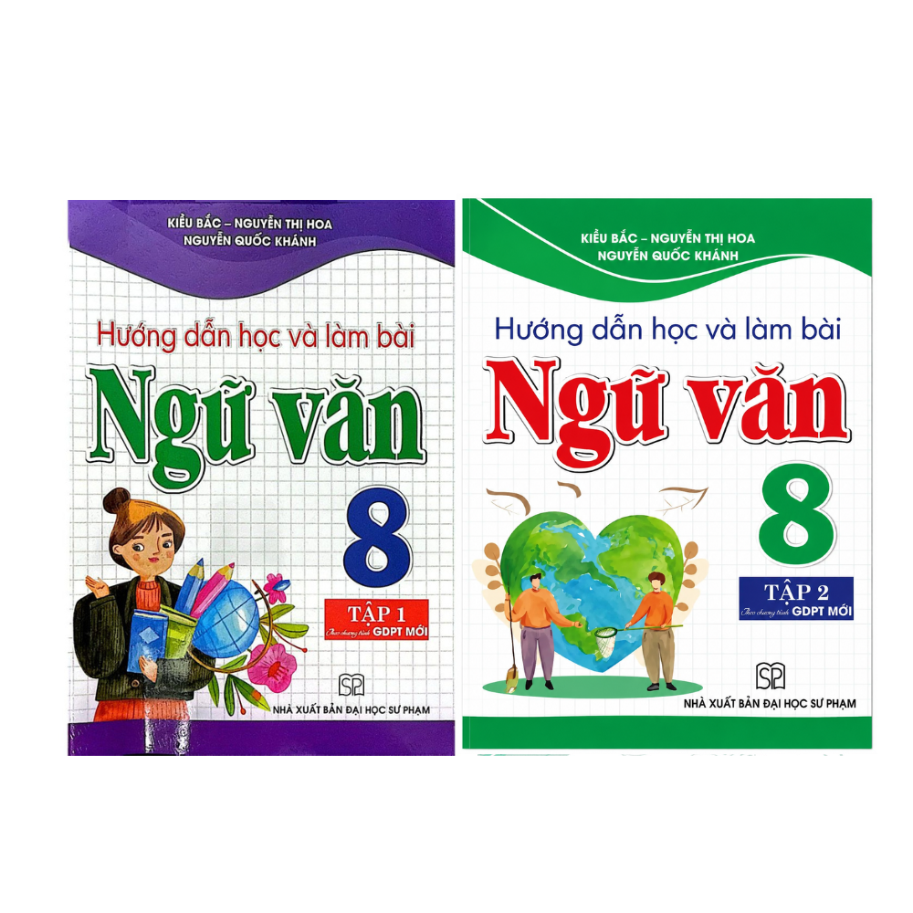 Combo Hướng Dẫn Học V&agrave; L&agrave;m B&agrave;i Ngữ Văn 8 - Tập 1 + 2 (B&aacute;m S&aacute;t SGK Kết Nối Tri Thức Với Cuộc Sống) (Bộ 2 Cuốn)