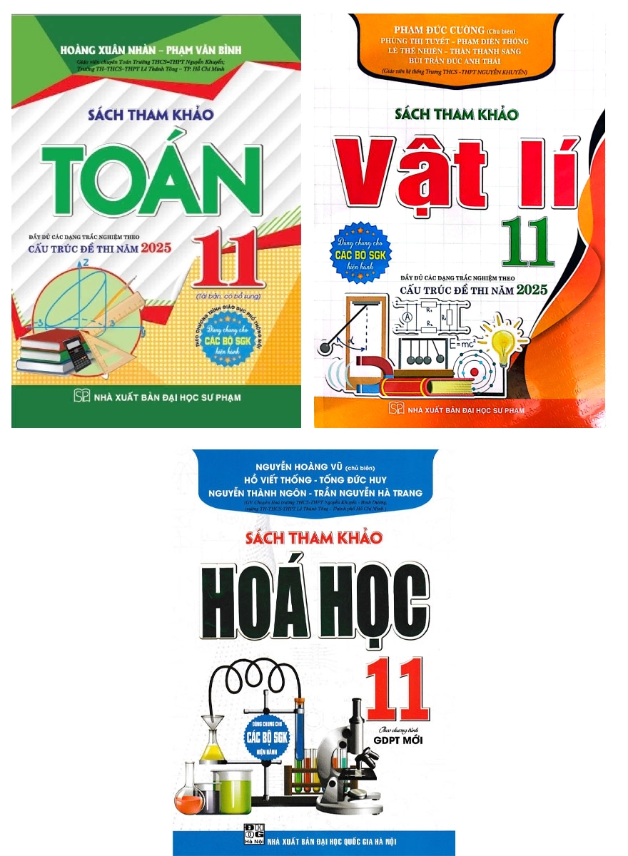 Sách Tham Khảo Toán + Vật Lí + Hóa Học 11 (Dùng Chung Cho Các Bộ SGK Hiện Hành) (Bộ 3 Cuốn)