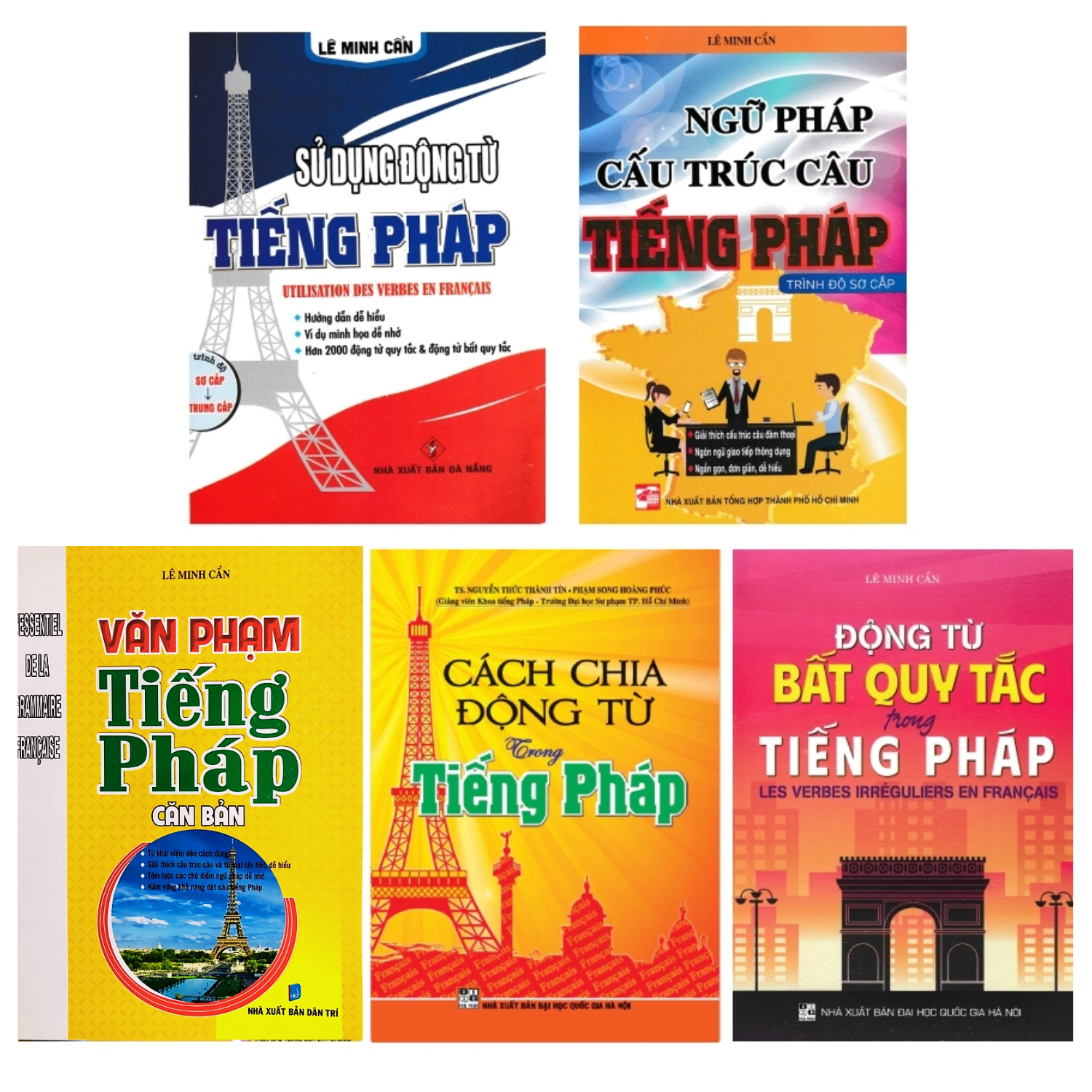 Combo Sách Học Tiếng Pháp Cho Người Mới Bắt Đầu + Động Từ Bất Quy Tắc Trong Tiếng Pháp (Bộ 5 Cuốn)