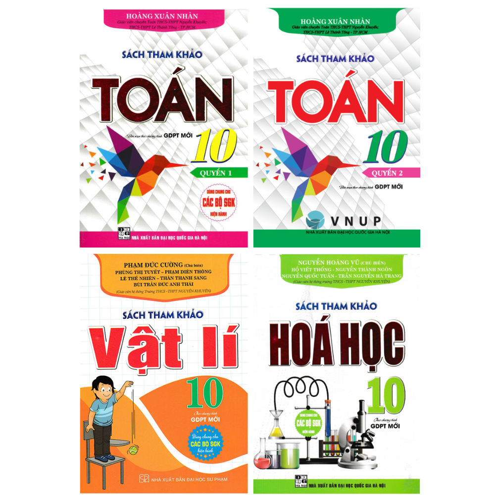 Combo S&aacute;ch Tham Khảo To&aacute;n + Vật L&iacute; + H&oacute;a Học 10 (D&ugrave;ng Chung Cho C&aacute;c Bộ SGK Hiện H&agrave;nh) (Bộ 4 Cuốn)