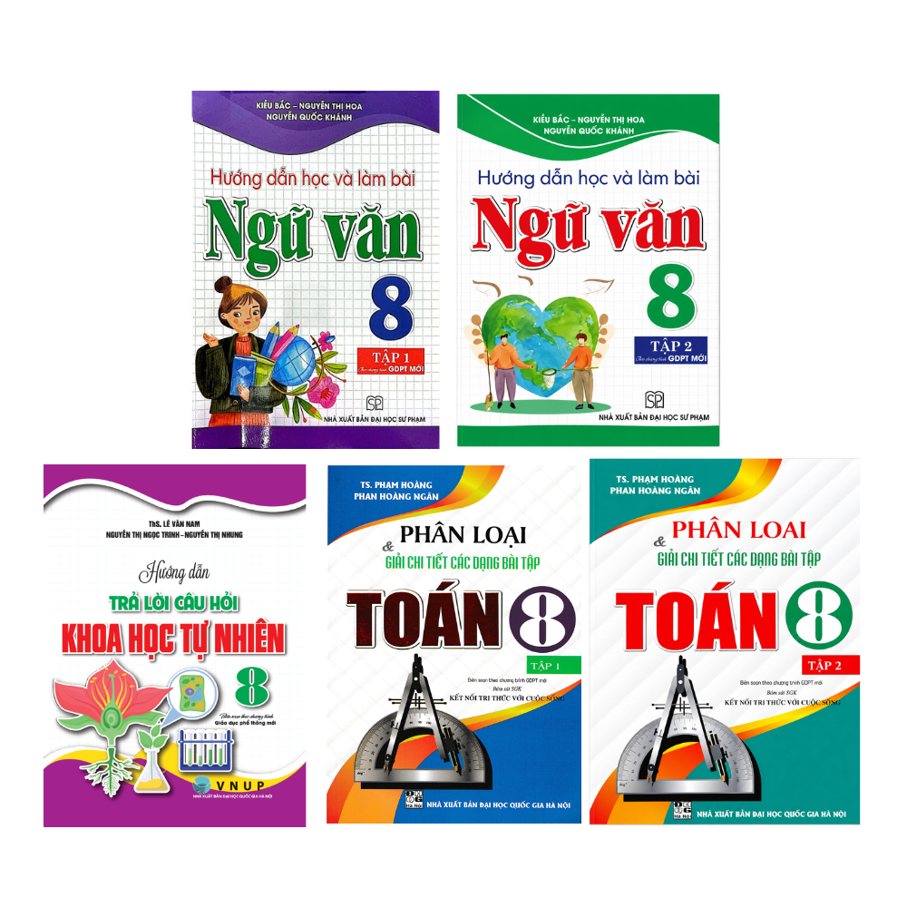 Combo Bộ S&aacute;ch Tham Khảo To&aacute;n - Văn - Khoa Học Tự Nhi&ecirc;n Lớp 8 (B&aacute;m S&aacute;t SGK Kết Nối Tri Thức Với Cuộc Sống) (Bộ 5 Cuốn) 