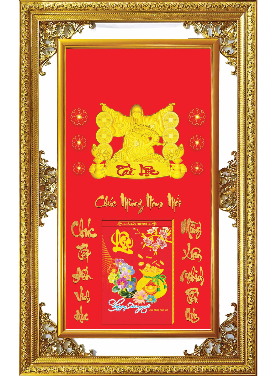 19 Mẫu Lịch Gỗ Cao Cấp 2026 Khung Đôi Vàng Dán Chữ Nổi (56 x 88 cm) - Chúc Mừng Năm Mới