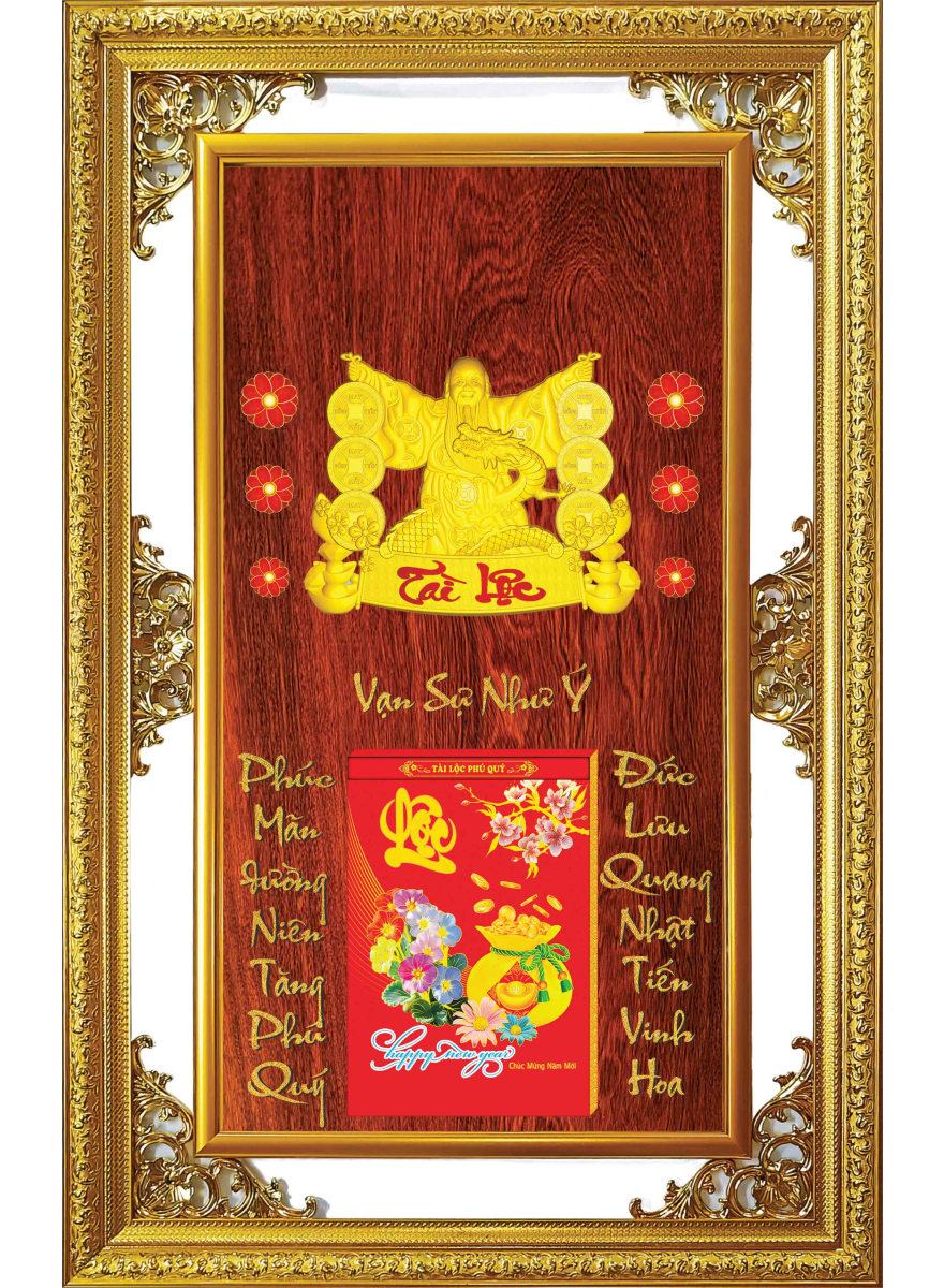 19 Mẫu Lịch Gỗ Cao Cấp 2026 Khung Đôi Vàng Dán Chữ Nổi (56 x 88 cm) - Vạn Sự Như Ý