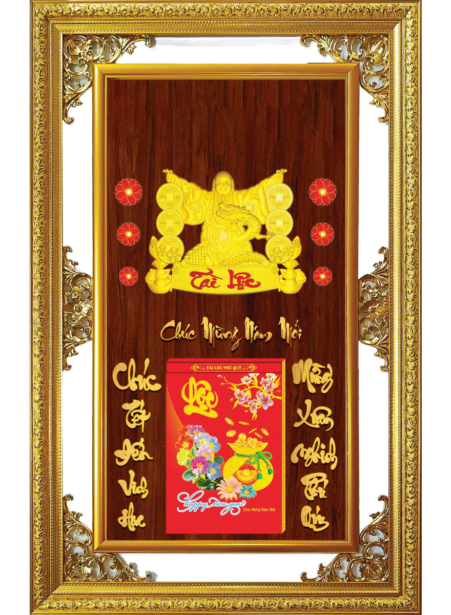 19 Mẫu Lịch Gỗ Cao Cấp 2026 Khung Đôi Vàng Dán Chữ Nổi (56 x 88 cm) - Chúc Mừng Năm Mới 02