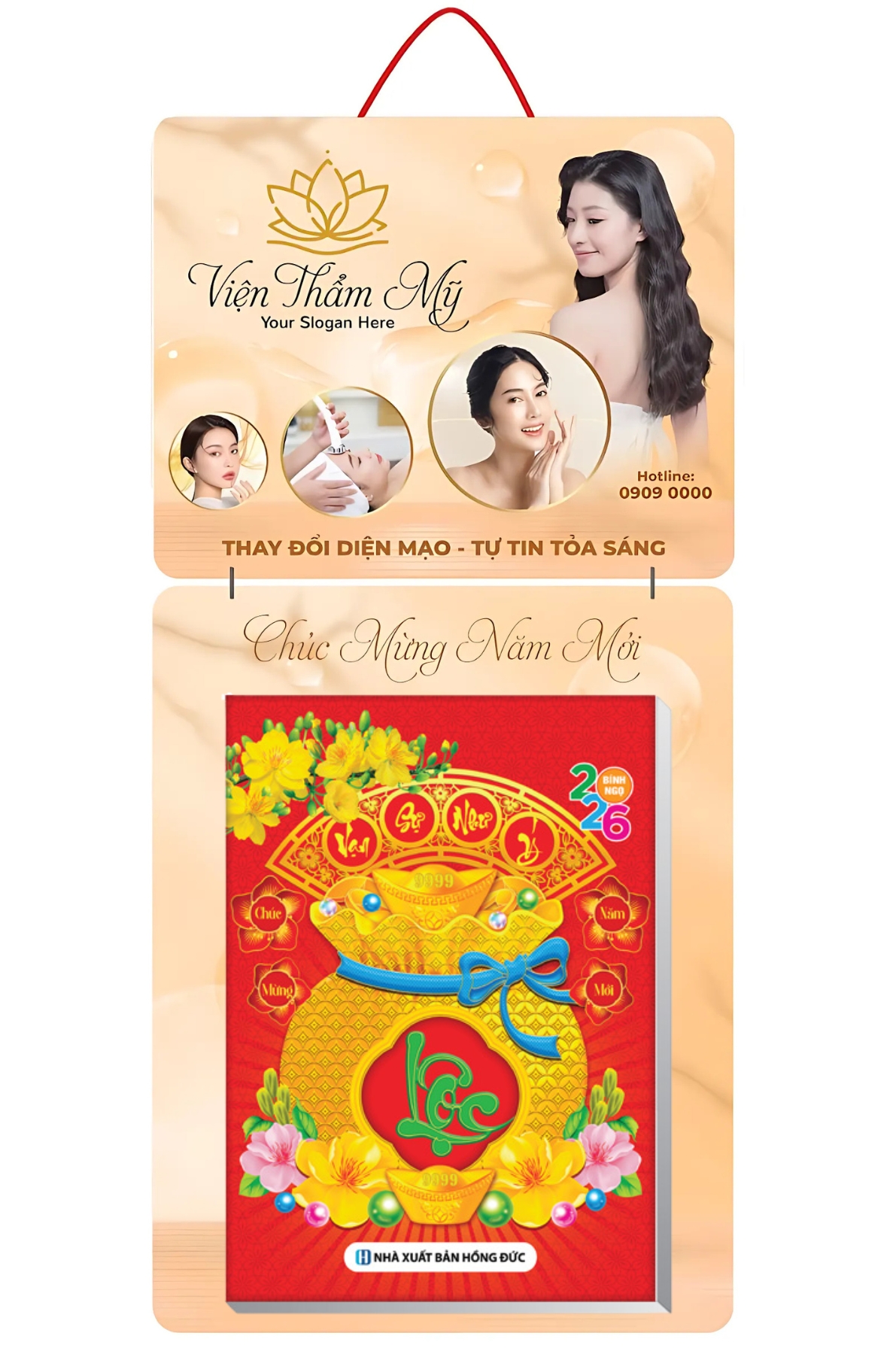 Lịch Bloc In Độc Quyền 2026 - Dành Cho Viện Thẩm Mỹ - Kích Thước 14.5x20.5 cm, 17x25 cm, 20x30 cm, 25x35 cm, 30x40cm (Thiết Kế Theo Yêu Cầu)