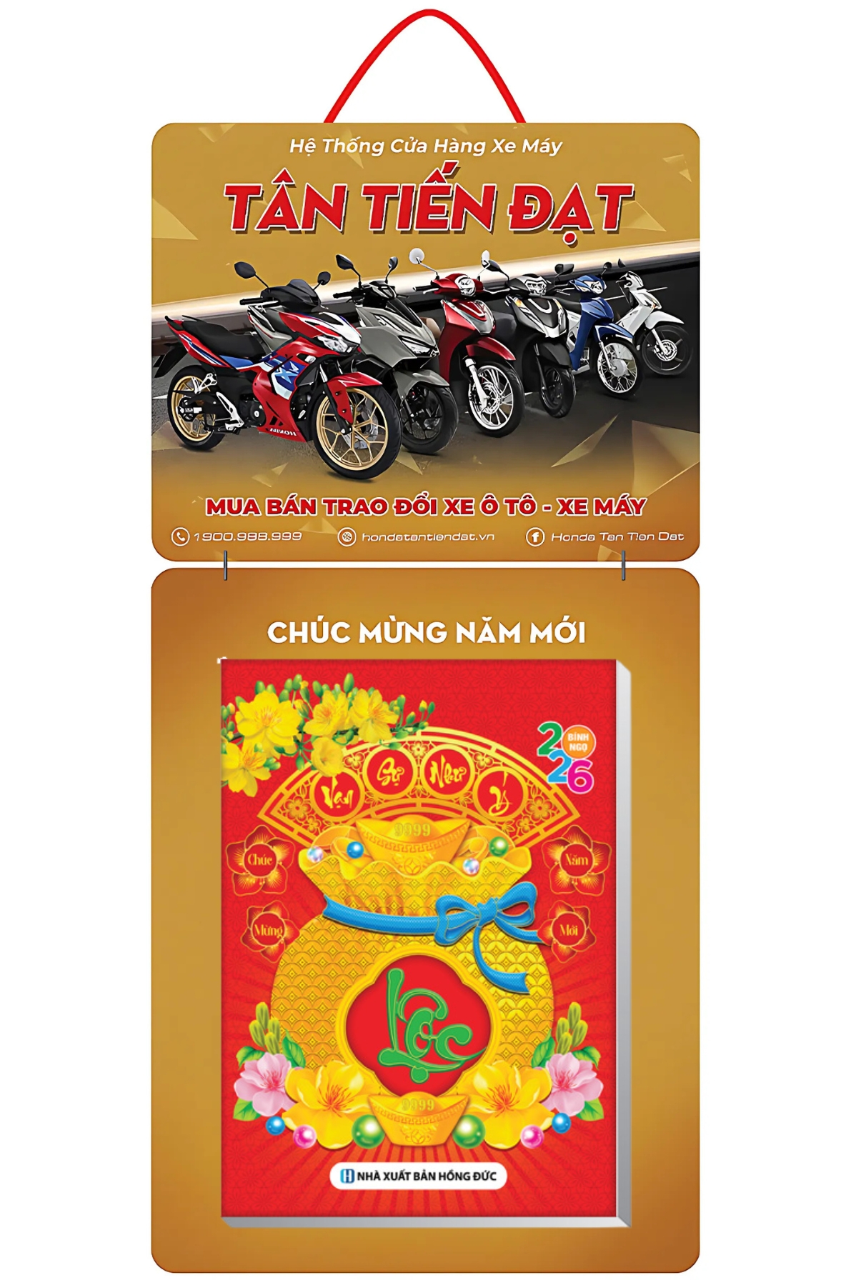 Lịch Bloc In Độc Quyền 2026 - Dành Cho Hệ Thống Cửa Hàng Ô Tô Xe Máy - Kích Thước 14.5x20.5 cm, 17x25 cm, 20x30 cm, 25x35 cm, 30x40 cm (Thiết Kế Theo Yêu Cầu)
