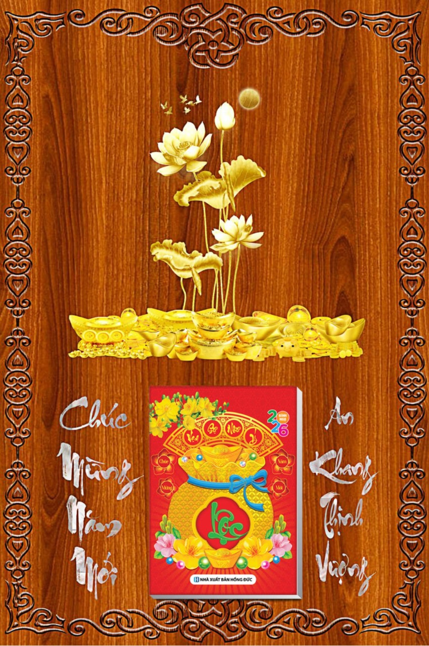 Lịch Hoa Sen Vàng - Lịch Treo Tường Laminate Tráng Gương 2026 (40x60 cm)