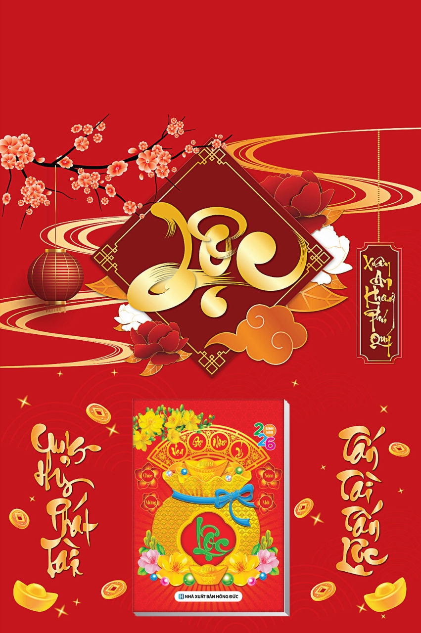 2 Mẫu Chữ Lộc - Lịch Treo Tường Laminate Tráng Gương 2026 (40x60 cm)