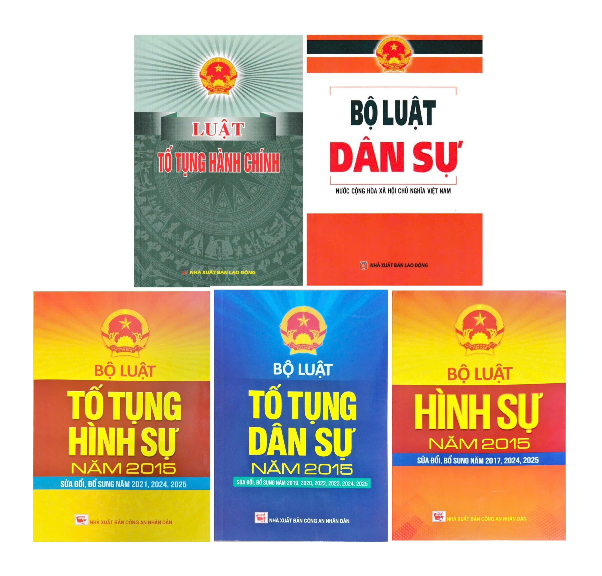 Combo 5 Cuốn S&aacute;ch Bộ Luật D&acirc;n Sự - H&igrave;nh Sự - H&agrave;nh Ch&iacute;nh
