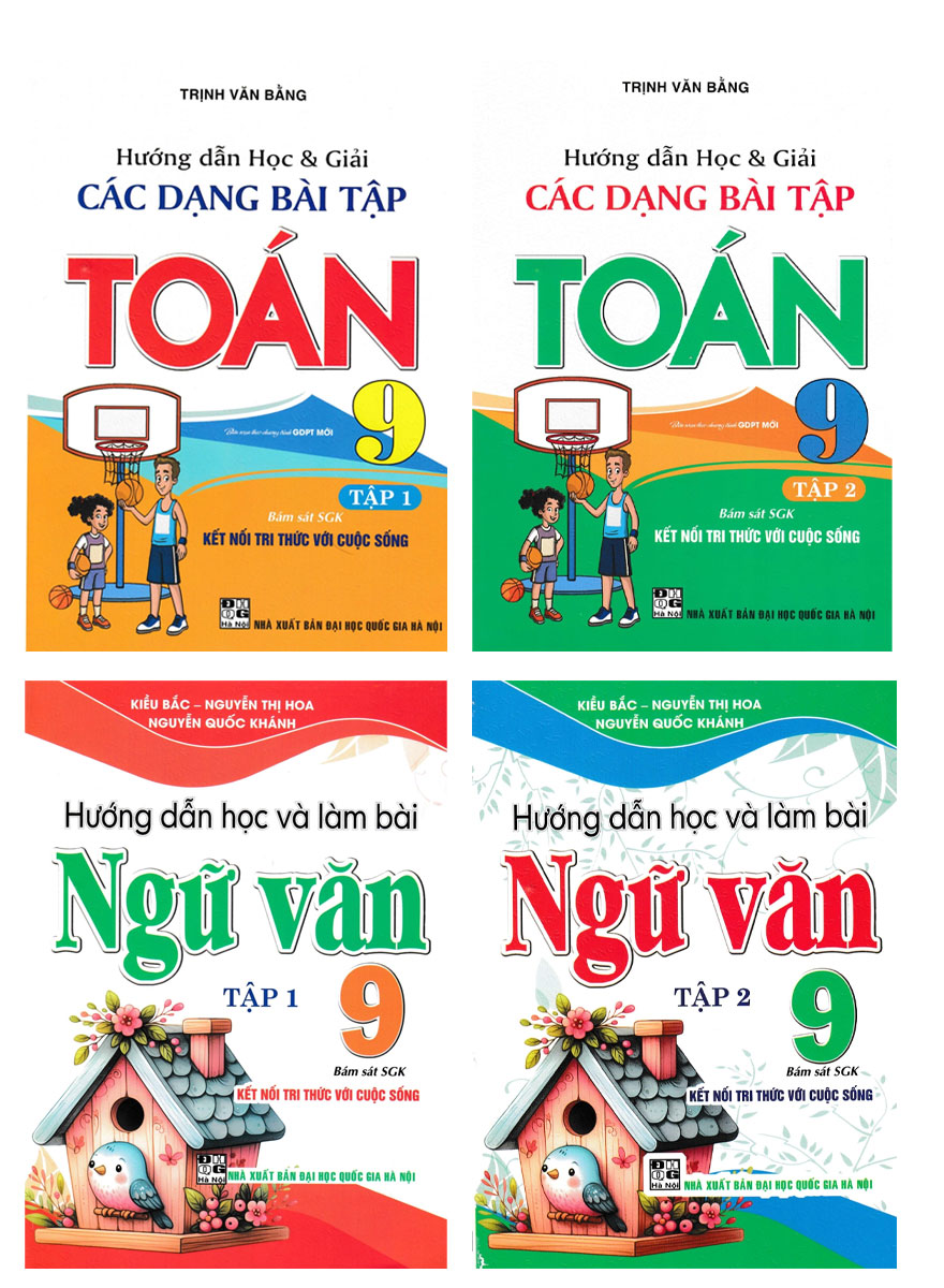 Combo Hướng Dẫn Học Ngữ Văn 9 + Hướng Dẫn Học Và Phương Pháp Giải Toán 9 (Bám Sát SGK Kết Nối) (Bộ 4 Cuốn) 