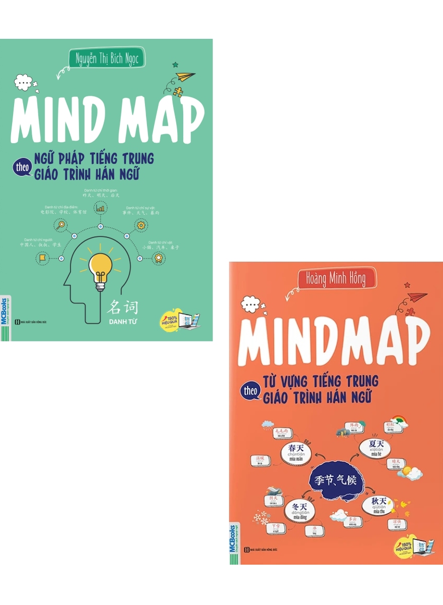 Combo Mindmap Từ Vựng + Ngữ Pháp Tiếng Trung Theo Giáo Trình Hán Ngữ (Bộ 2 Cuốn)