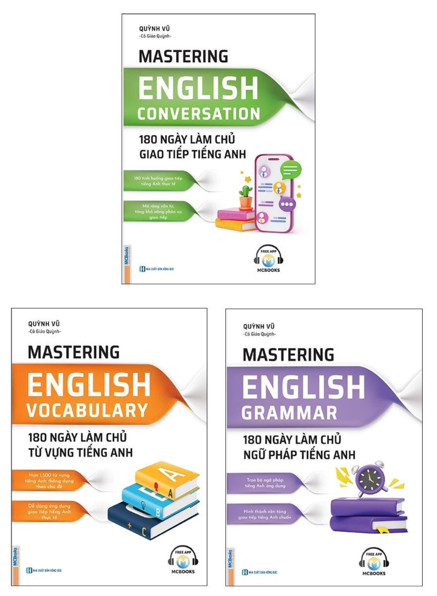 Combo Mastering English - 180 Ngày Làm Chủ Tiếng Anh (Bộ 3 Cuốn)