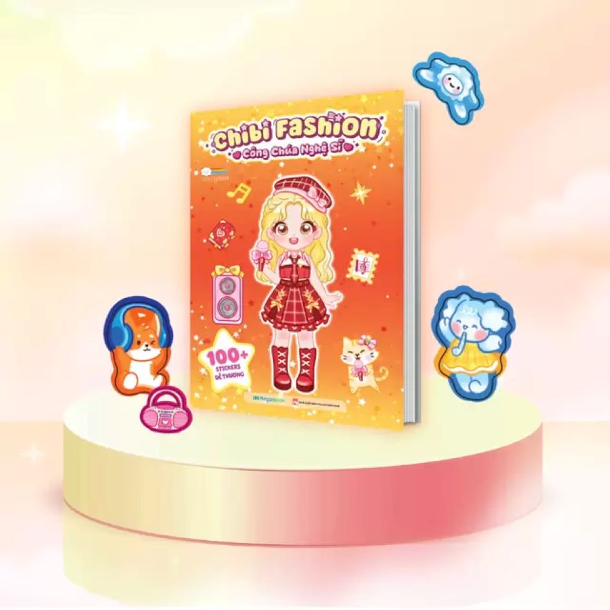 Chibi Fashion Công Chúa Nghệ Sĩ (100+ Stickers Dễ Thương) - Sách Bóc Dán Stickers Cho Bé Gái