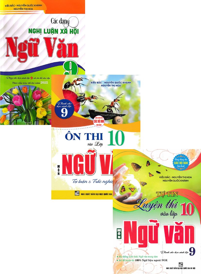 Combo Sách Ngữ Văn Ôn Luyện Thi Vào 10 Dùng Chung Cho Các Bộ SGK Hiện Hành (Bộ 3 cuốn)