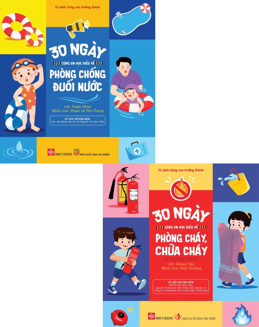 Bộ Sách 30 Ngày Cùng Em Học Hiểu Về - Phòng Cháy, Chữa Cháy + Phòng Chống Đuối Nước (Bộ 2 Cuốn)