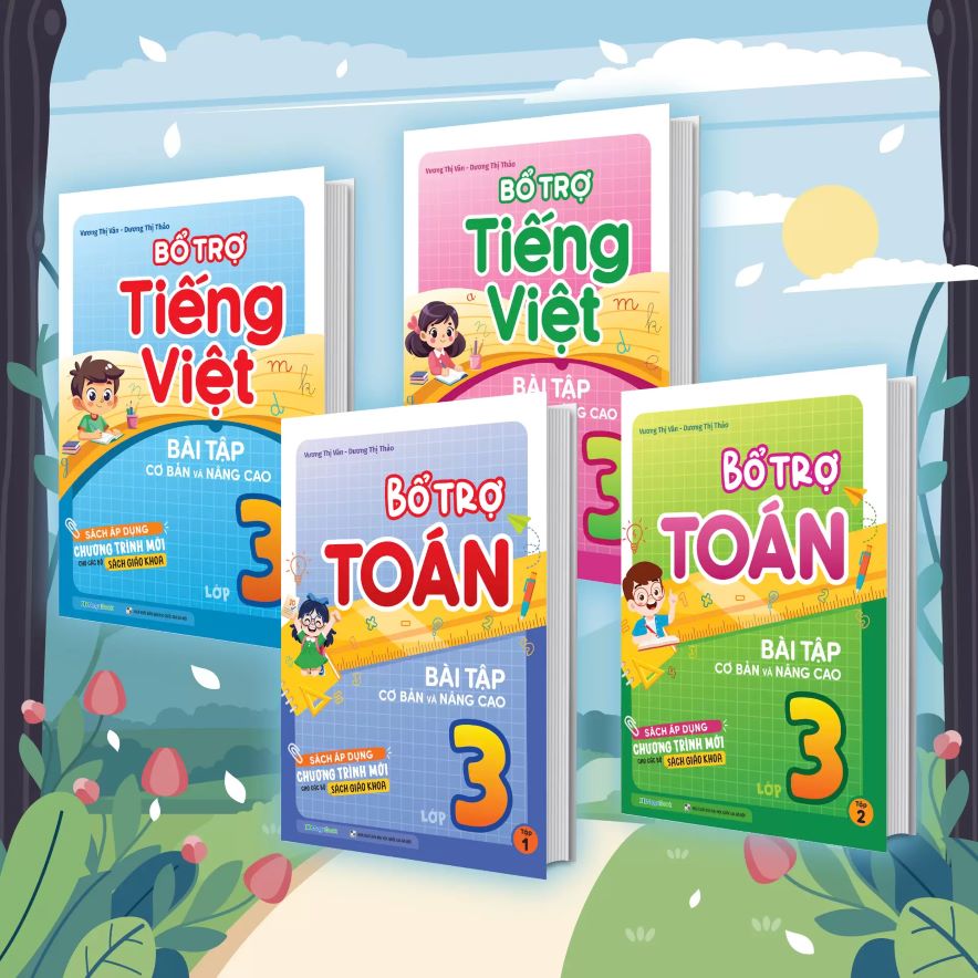 Combo Bổ Trợ Toán - Tiếng Việt - Bài Tập Cơ Bản Và Nâng Cao Lớp 3 (Bộ 2 Tập)
