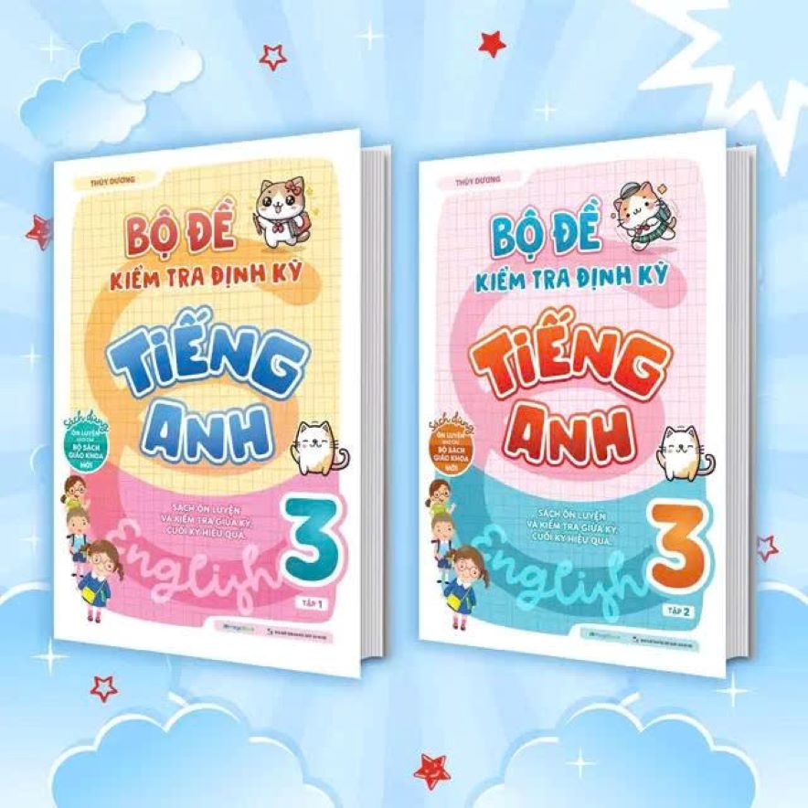 Combo Bộ Đề Kiểm Tra Định Kỳ Tiếng Anh Lớp 3 Tập 1 + 2 (Bộ 2 Cuốn)