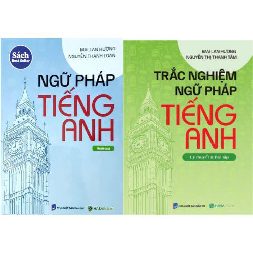 Combo Trắc Nghiệm Ngữ Pháp Tiếng Anh + Ngữ Pháp Tiếng Anh - HASA (Bộ 2 Cuốn)