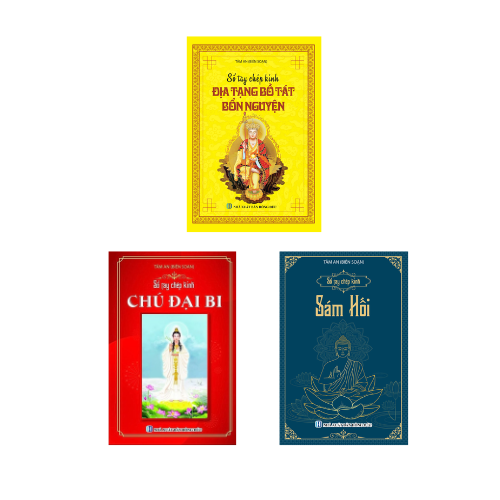 Combo Sổ Tay Chép Kinh In Mờ - Kinh Địa Tạng Bổ Tát Bổn Nguyện + Kinh Chú Đại Bi + Kinh Sám Hối (Bộ 3 Cuốn - NS)