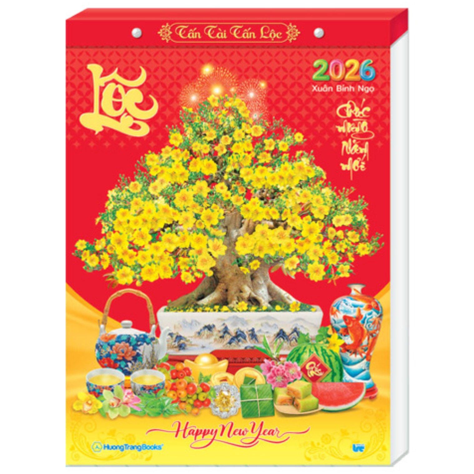 Lịch Bloc Đại Rời Đặc Biệt Màng Co 2026 (17 x 24 cm) - Hoa Khai Phú Quý - NSHT15