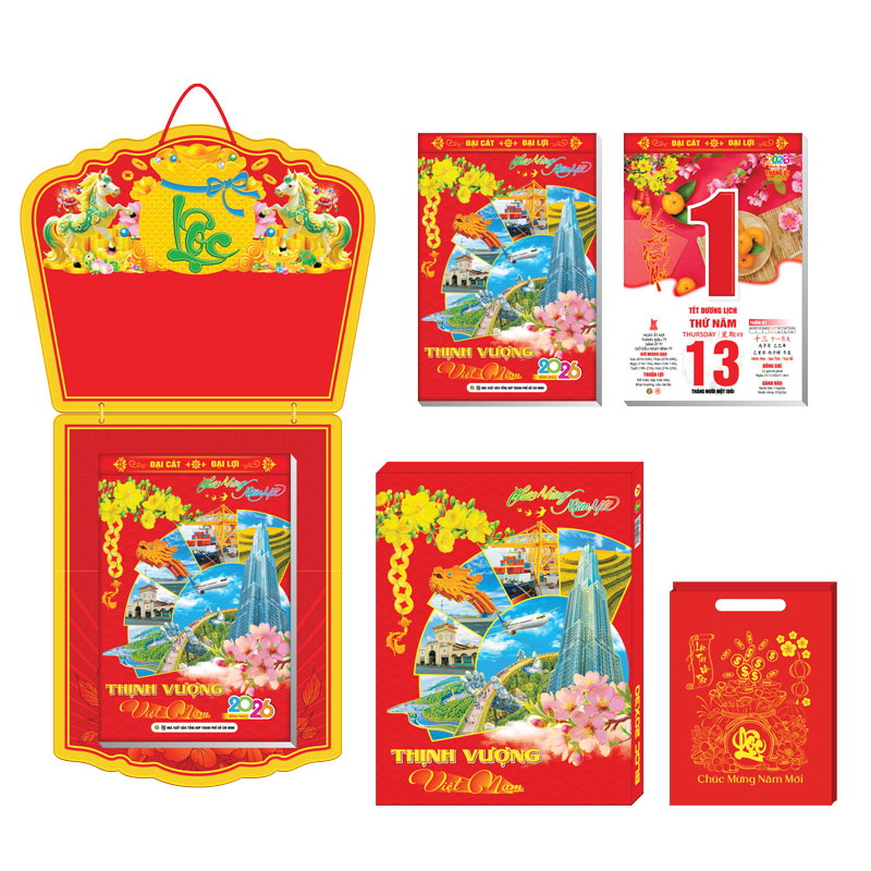 Lịch Bloc Siêu Đại 2026 (20 x 30 cm) - Việt Nam Thịnh Vượng - NSKV06