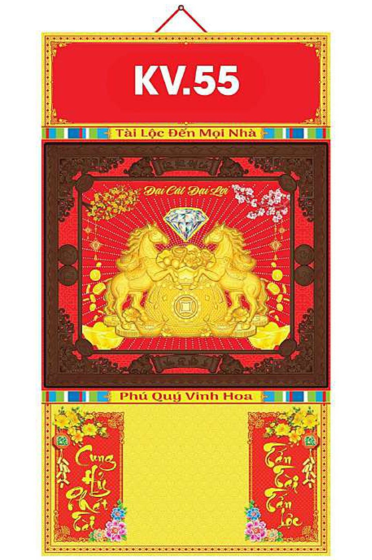 17 Mẫu Bìa Lịch 3 Gấp 2026 Khung Nâu Dán Nổi (40x73 cm) - NSKV53 - NSKV69