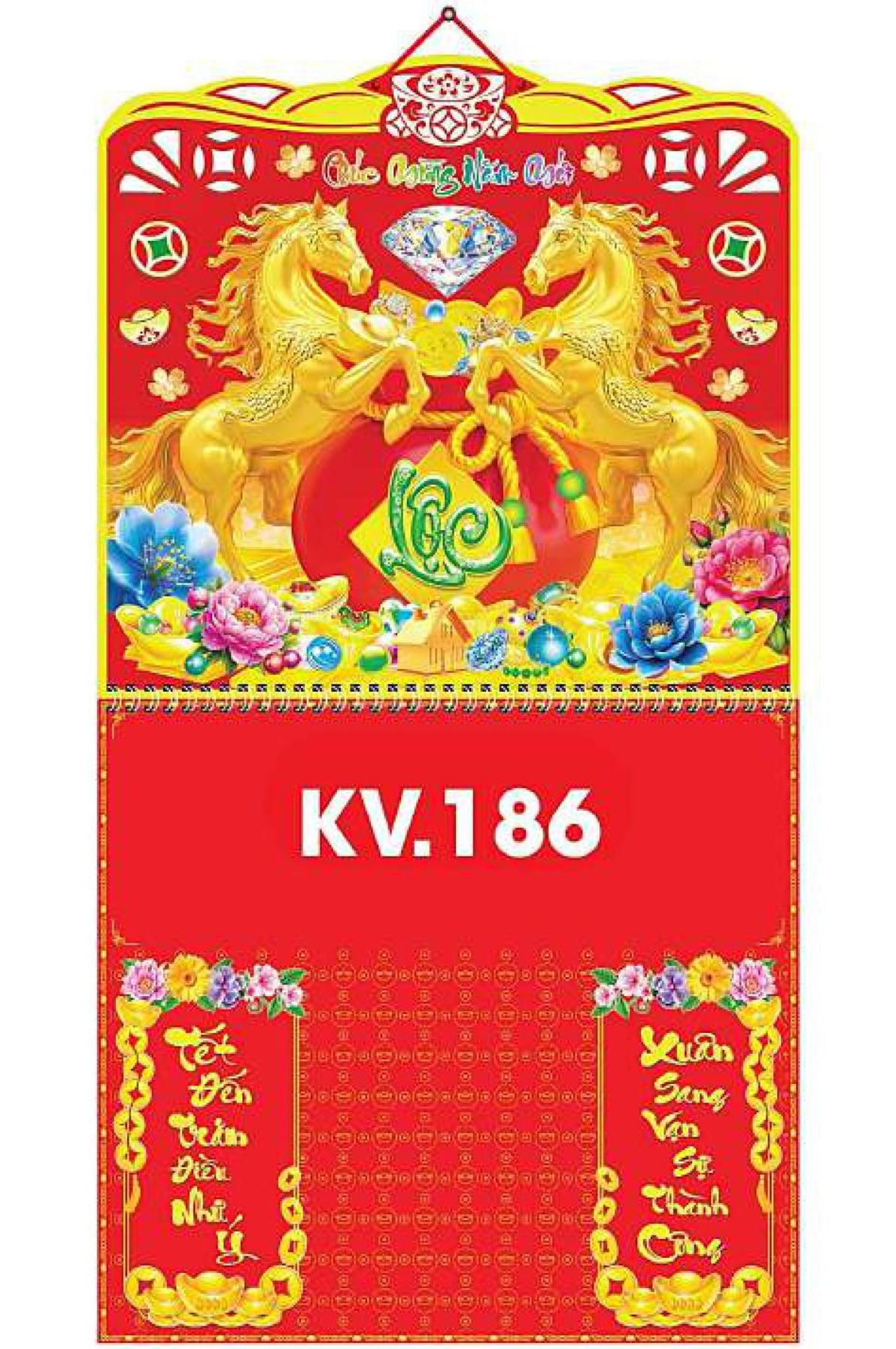 19 Mẫu Bìa Lịch 2026 Lò Xo Bế Nổi (37x70 cm) - NSKV186 - NSKV204 (Tuỳ Chọn 5 Chân Bìa) 